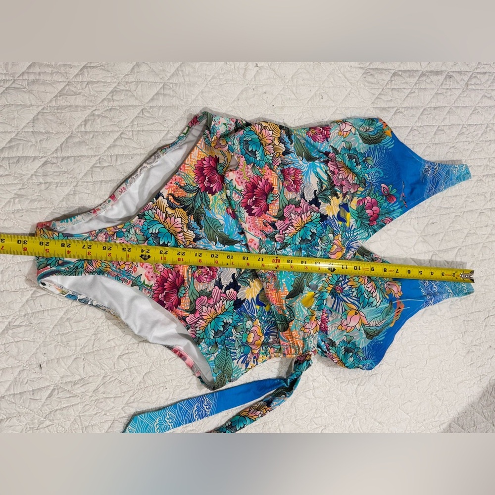 Johnny Was Floral One-Piece Swimsuit in Blue, Pink, Green - Picture 10 of 10